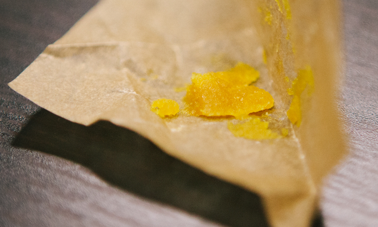 Cannabis extracts in wax paper
