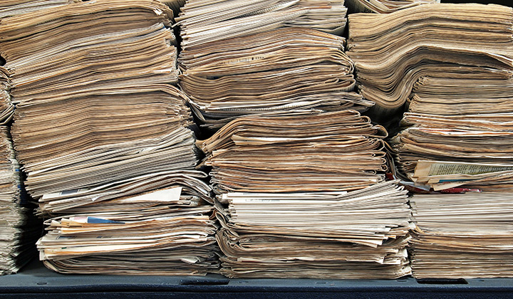 Stacks of newspapers