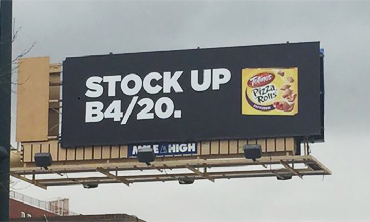 Totino's Pizza Rolls 4/20 billboard
