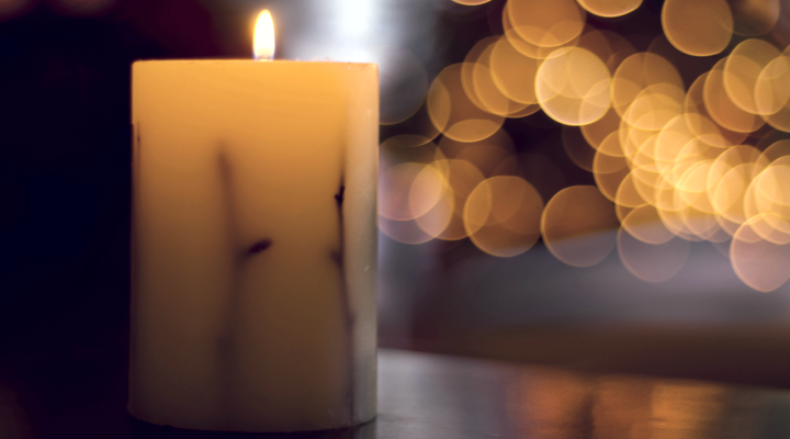 Lit candle