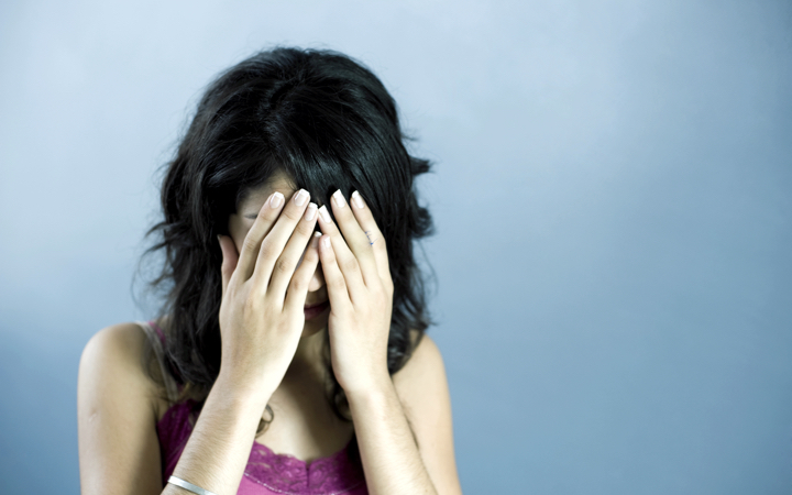 Woman feeling awkward