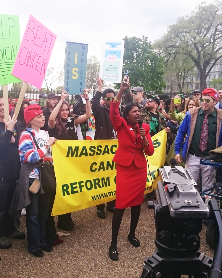 Massachusetts Cannabis Reform speaker at Reschedule 420 protest in Washington DC